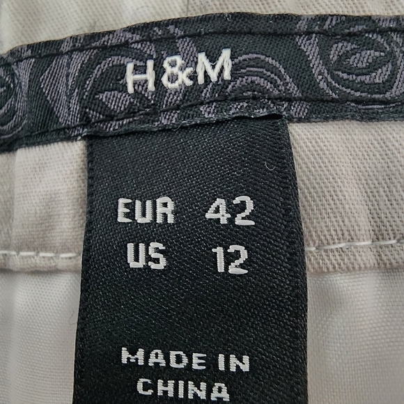 H&M Pleated Fully Lined A Line Swirl Pattern Cotton Skirt Size 12 - Picture 7 of 10